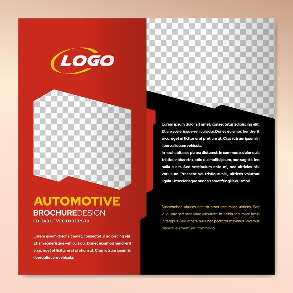 Modern brochure design template for automotive business marketing vector