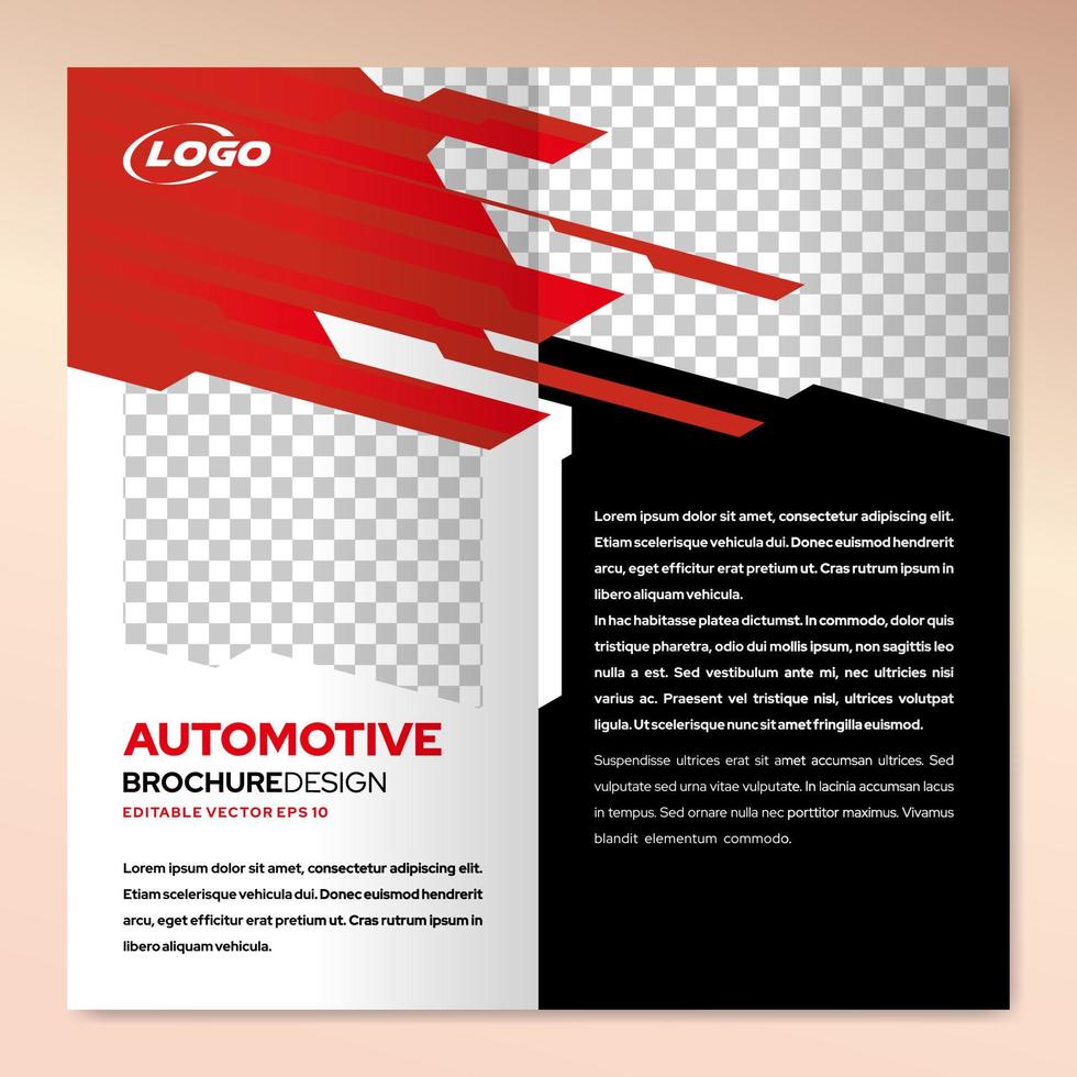 Modern brochure design template for automotive business marketing vector