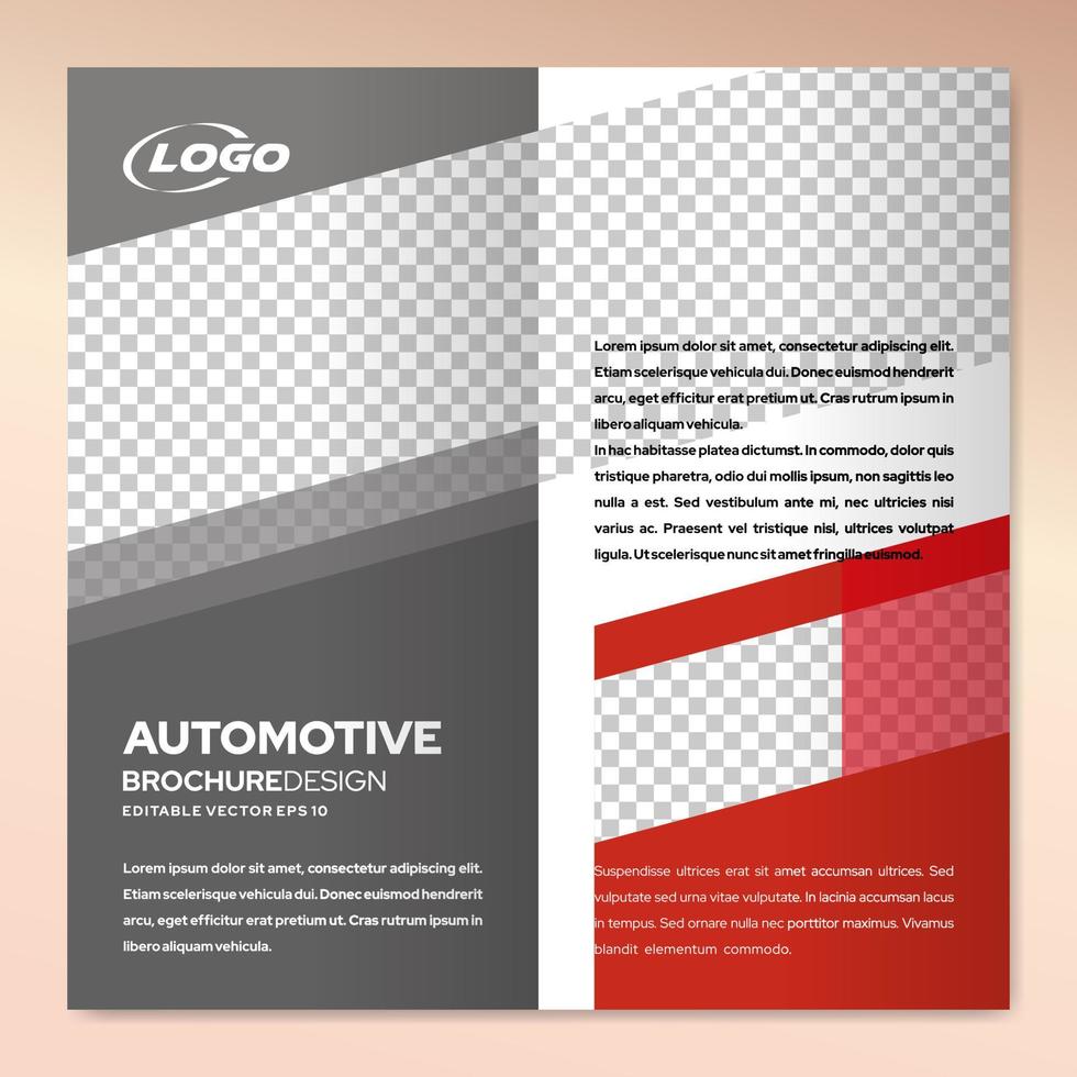 Modern brochure design template for automotive business marketing vector