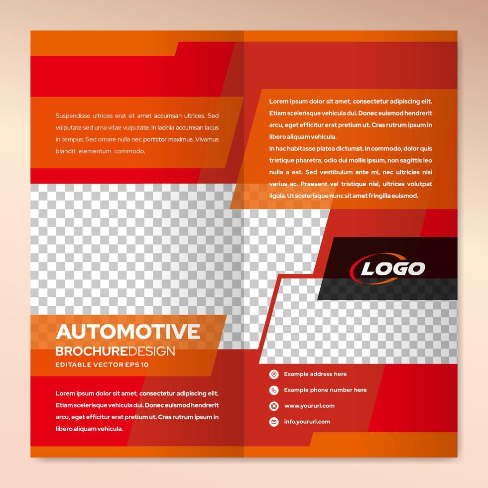 Modern brochure design template for automotive business marketing vector