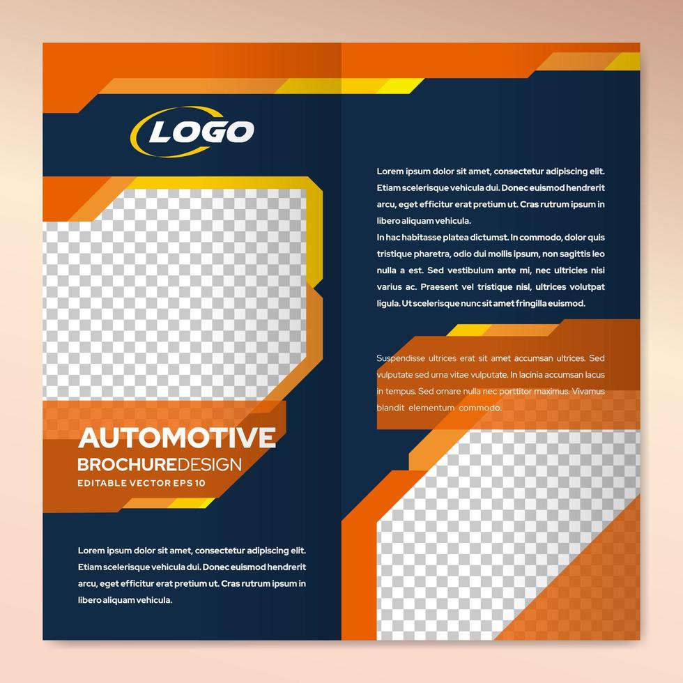 Modern brochure design template for automotive business marketing vector