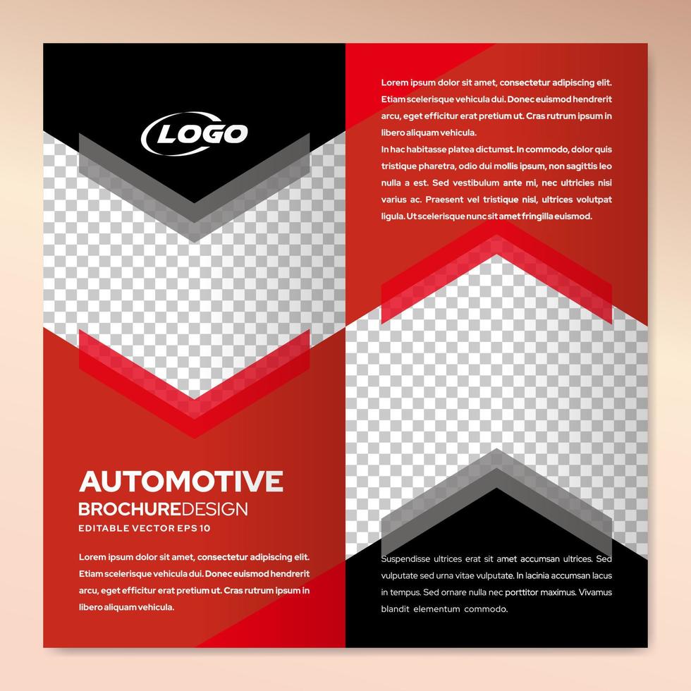 Modern brochure design template for automotive business marketing vector
