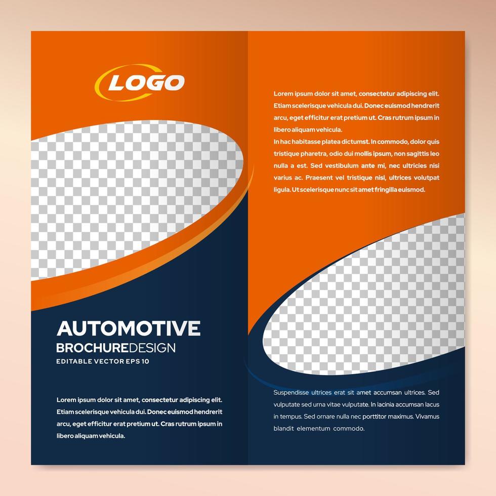 Modern brochure design template for automotive business marketing vector