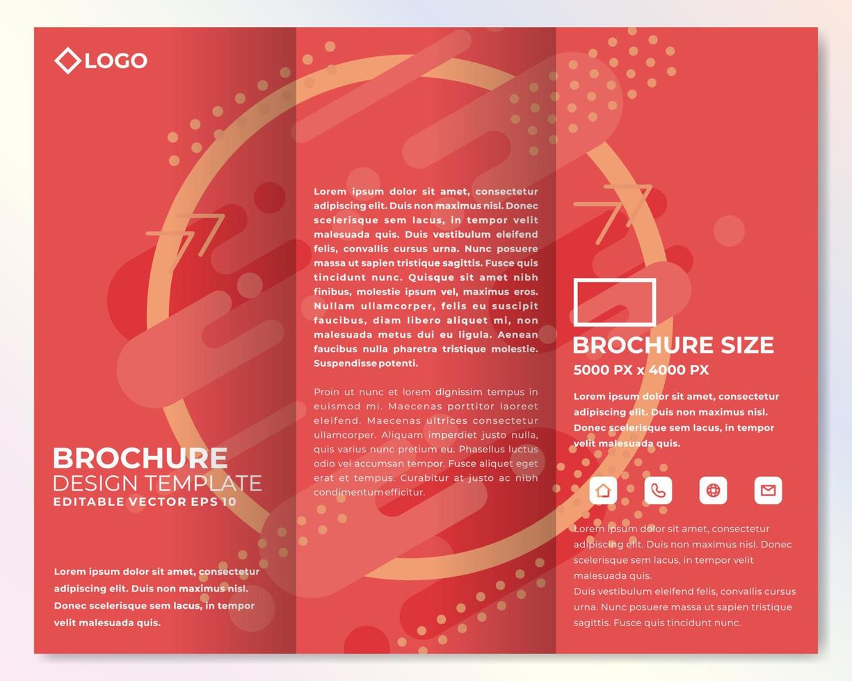 Modern brochure design template with cool gradient color vector