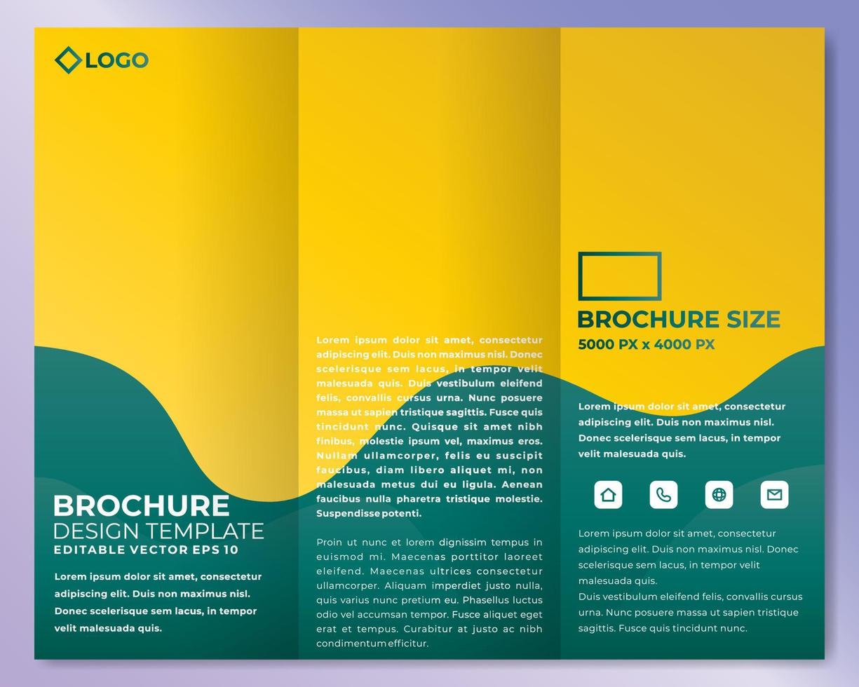 Modern brochure design template with cool gradient color vector