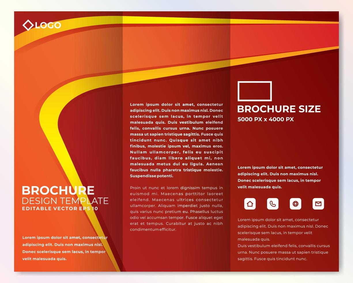 Modern brochure design template with cool gradient color vector