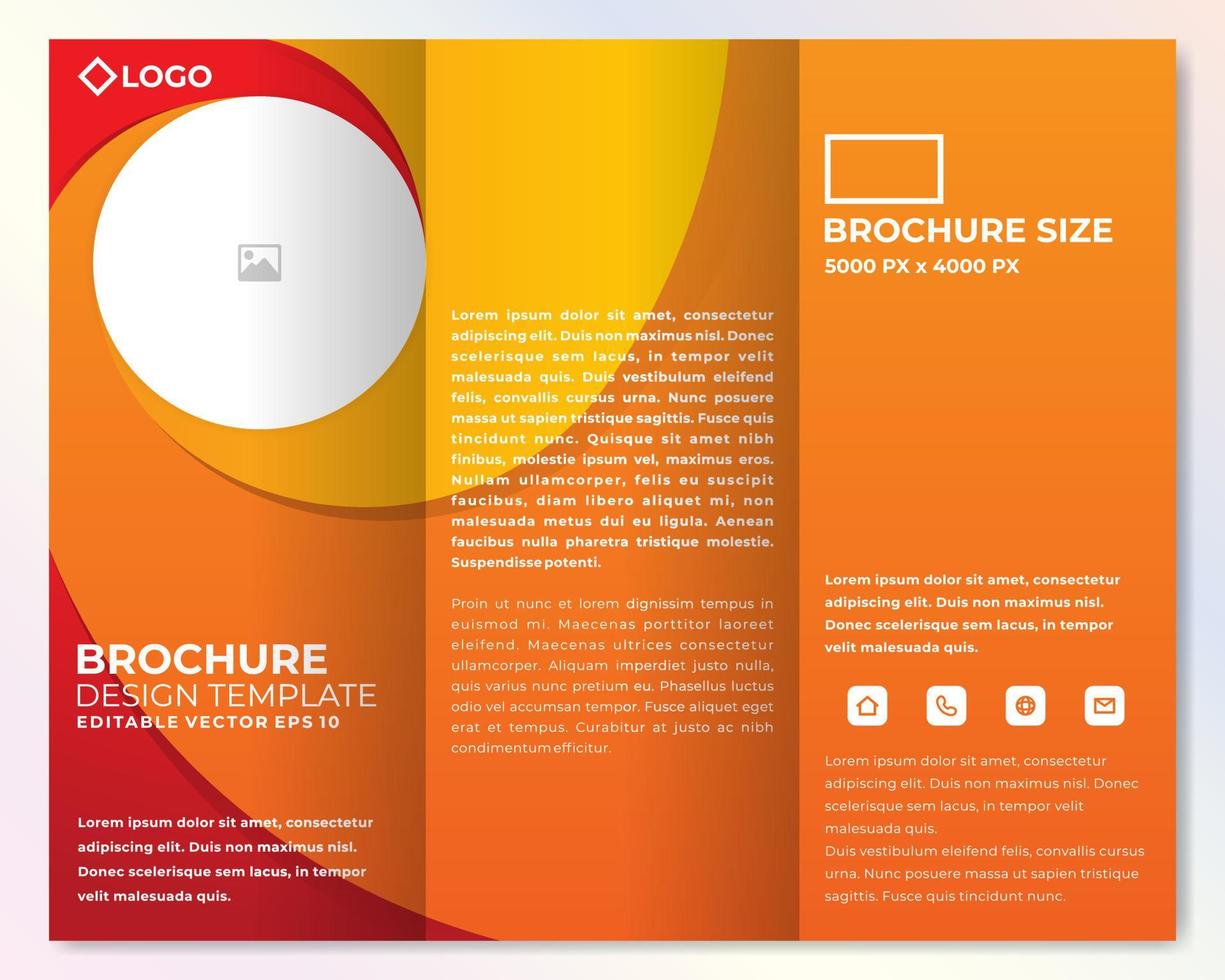 Modern brochure design template with cool gradient color vector