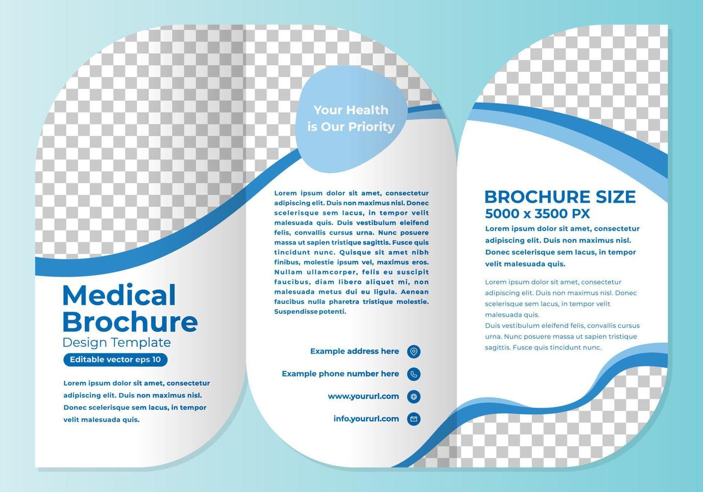 Medical brochure design template editable vector