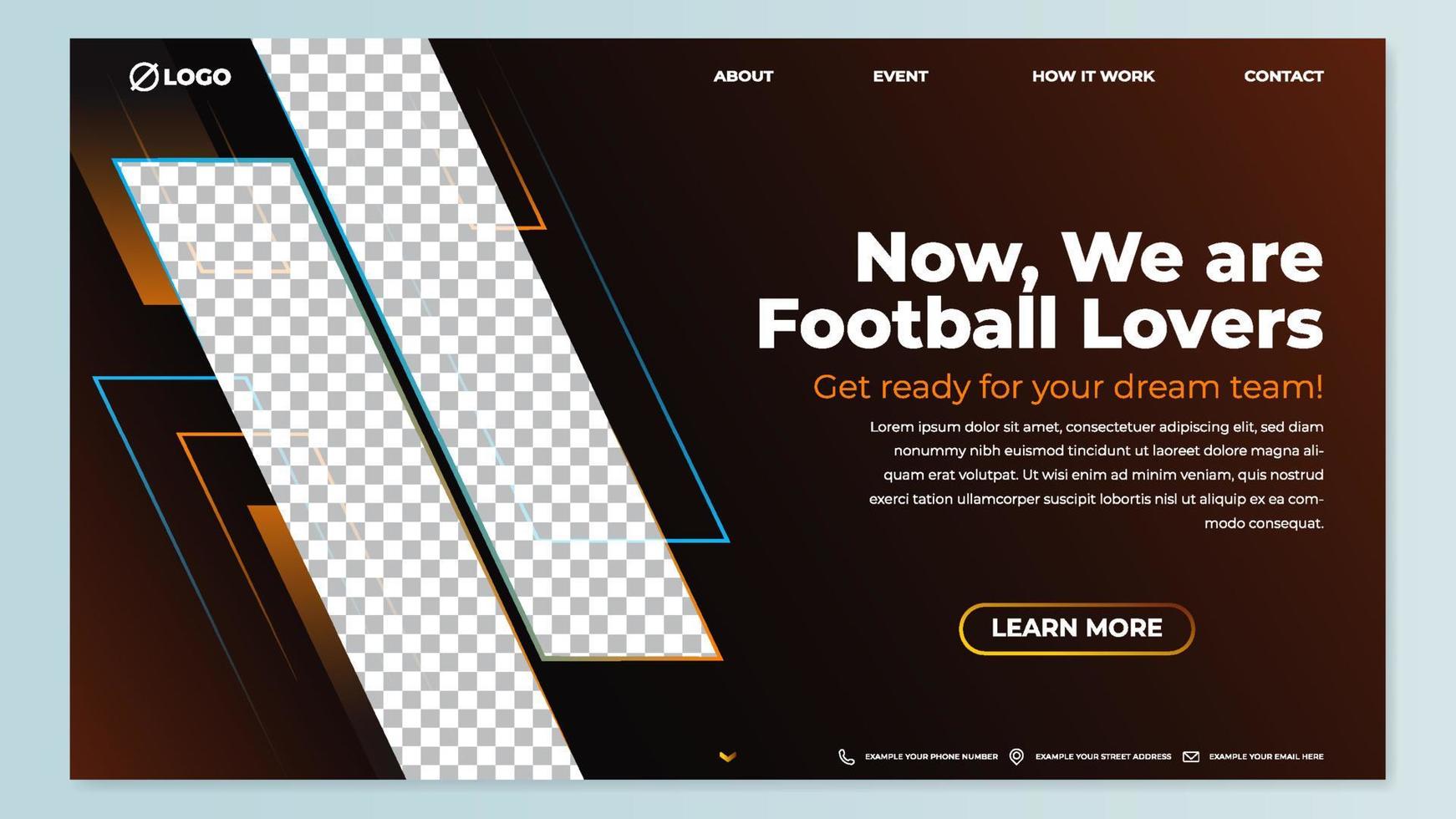 Modern homepage design template with image placement vector