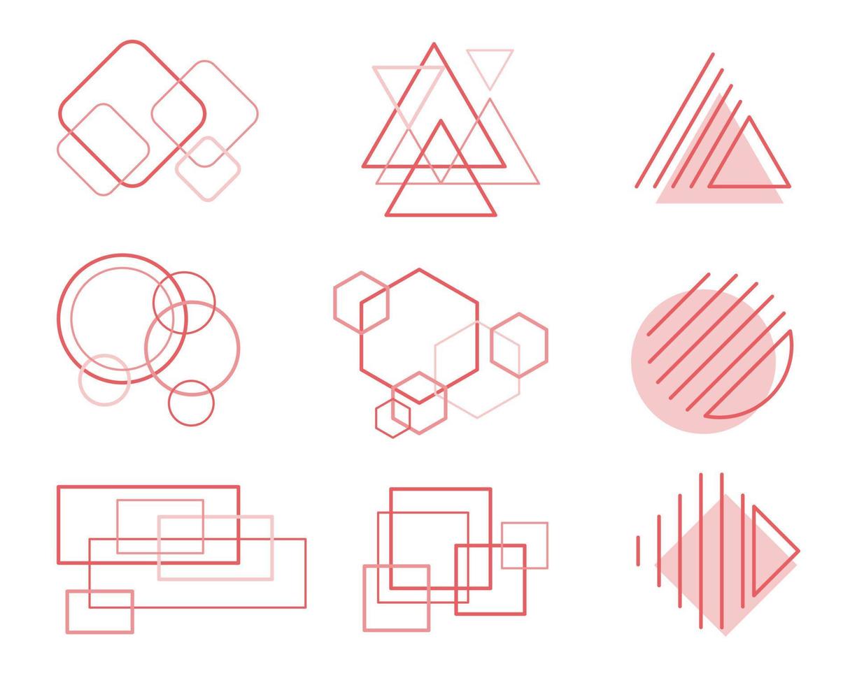 Set of Abstract elements design vector