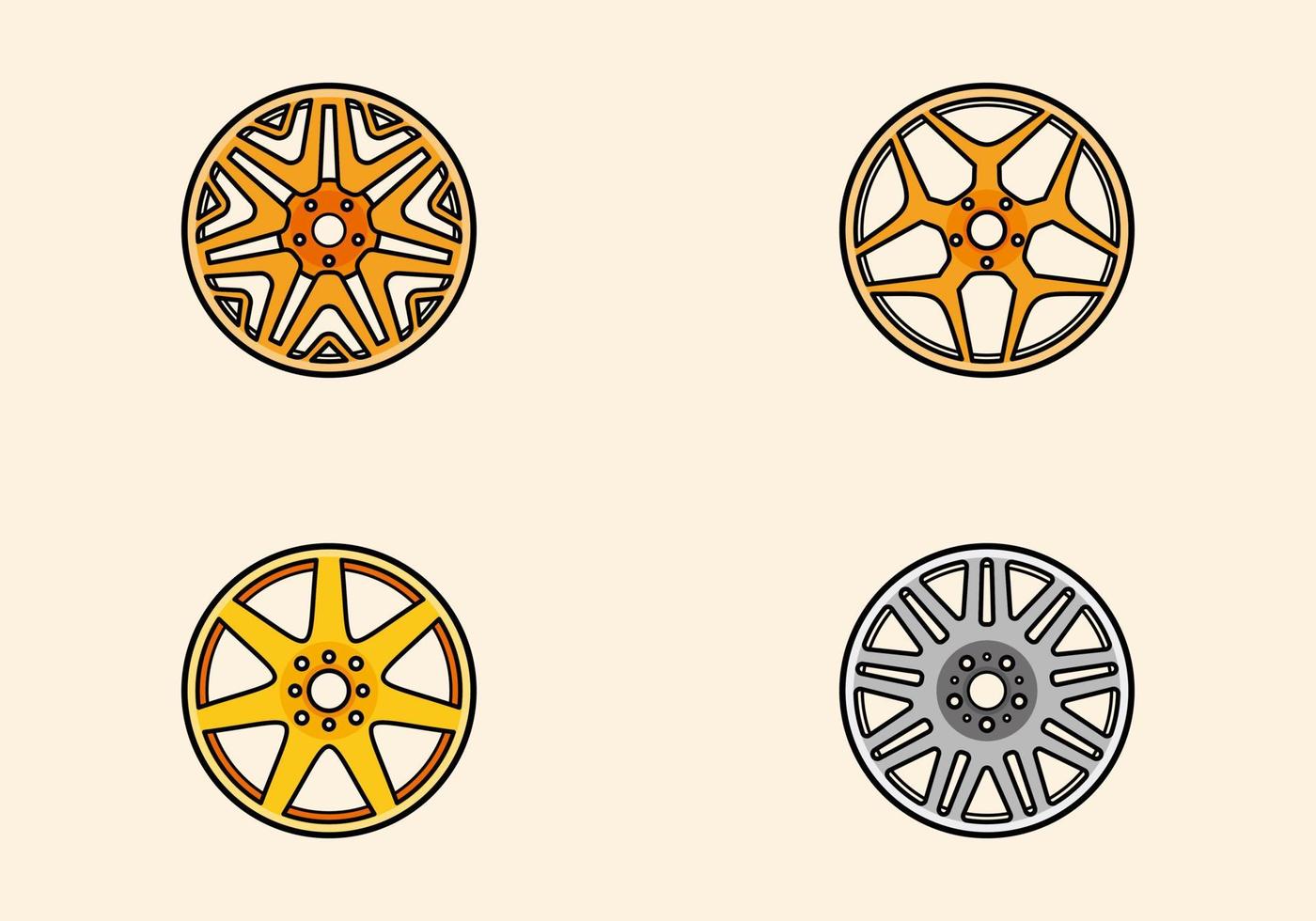 Set of car wheel vector illustration