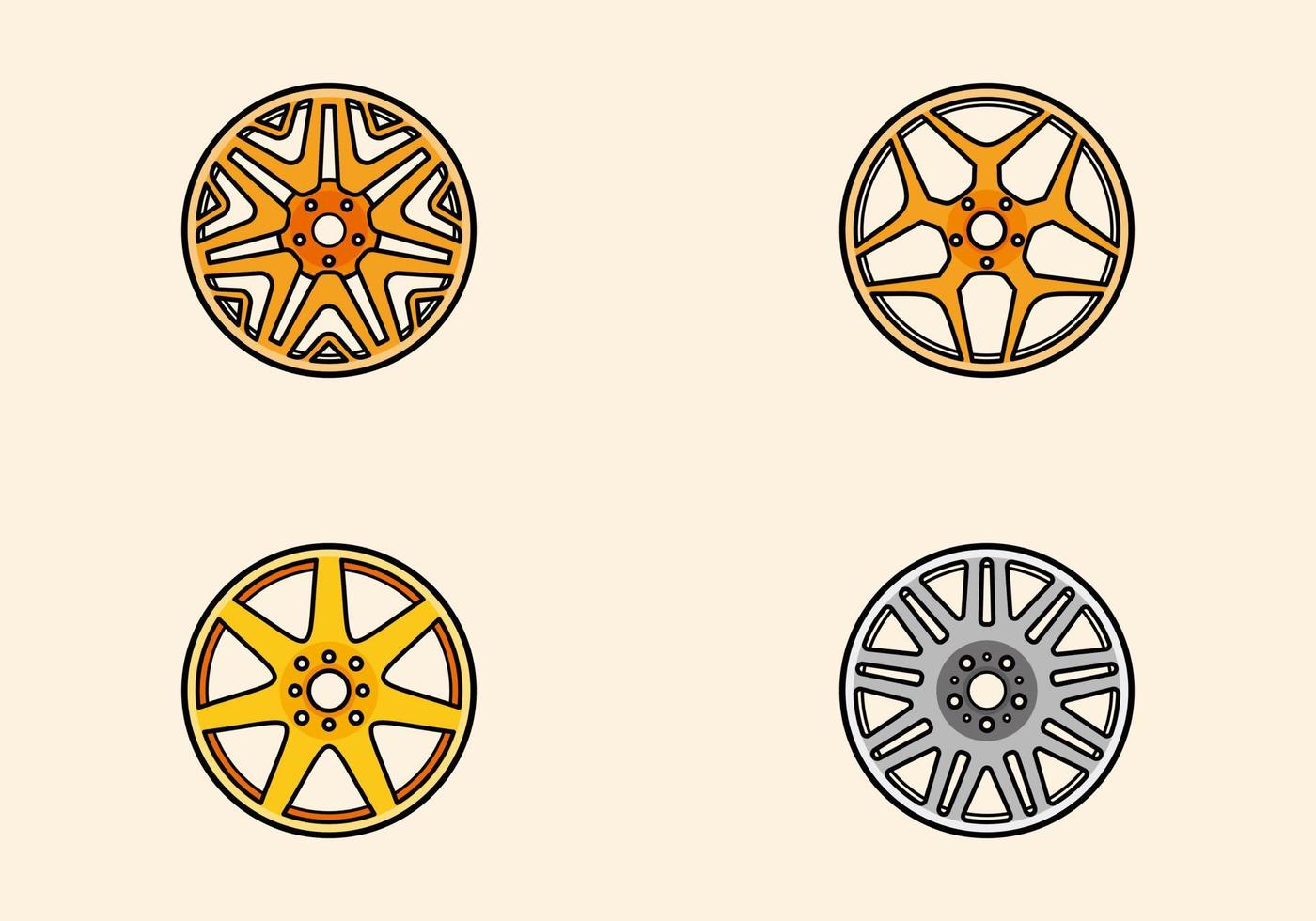 Set of car wheel vector illustration