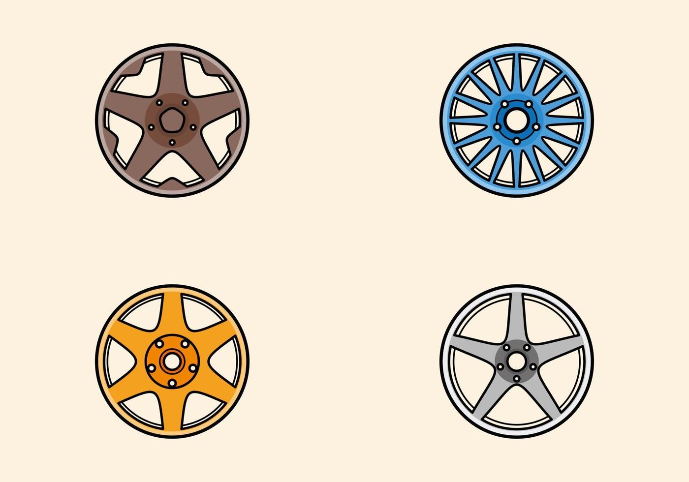 Set of car wheel vector illustration