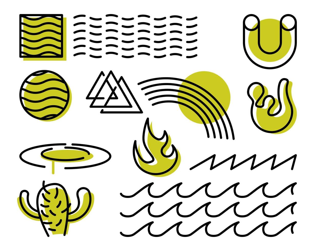 Set of Abstract elements design vector
