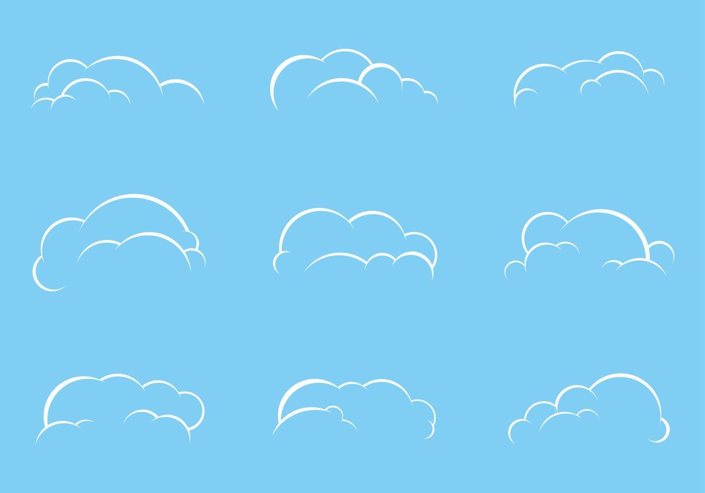 conjunto de ilustración de vector de nube