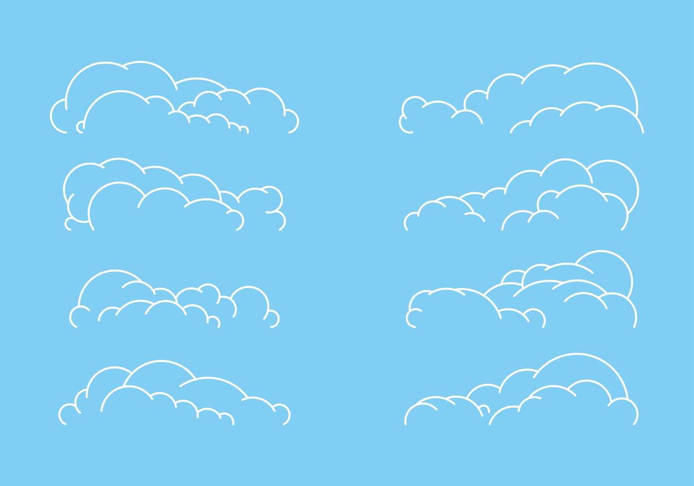 conjunto de ilustración de vector de nube