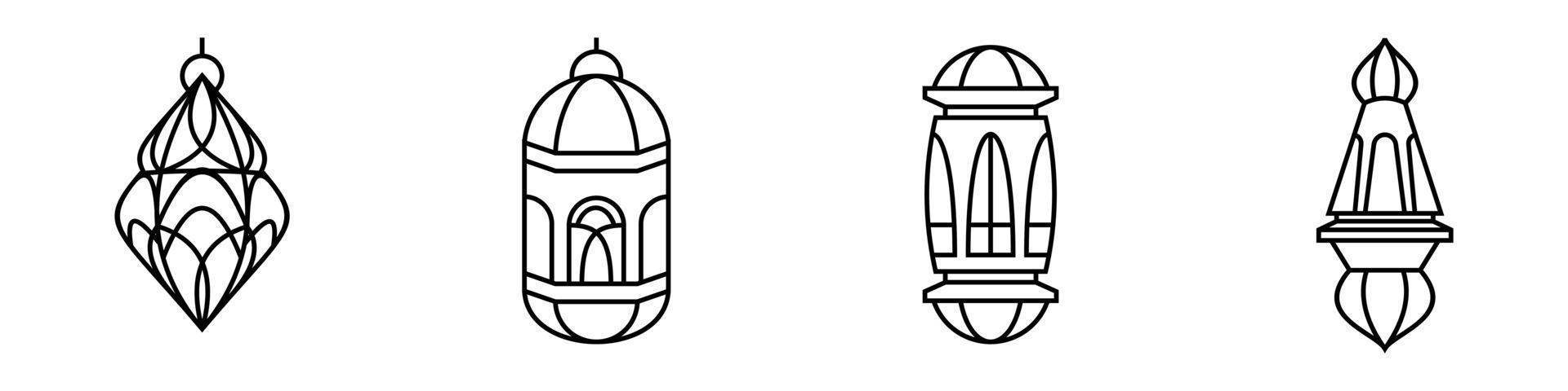 Set of lantern icon vector template