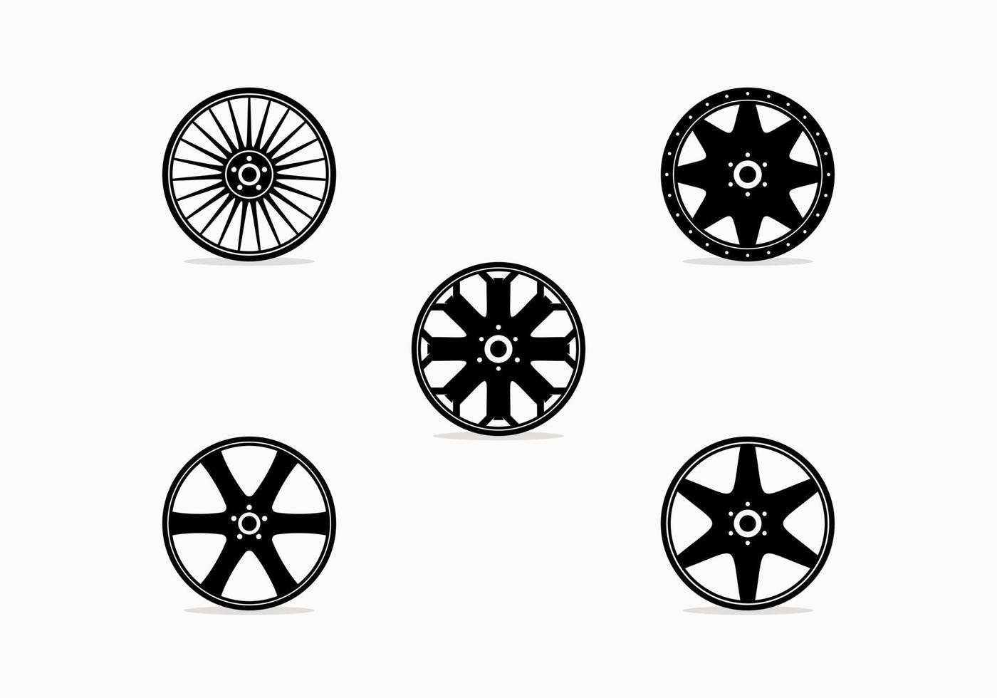 Set of car wheel vector illustration