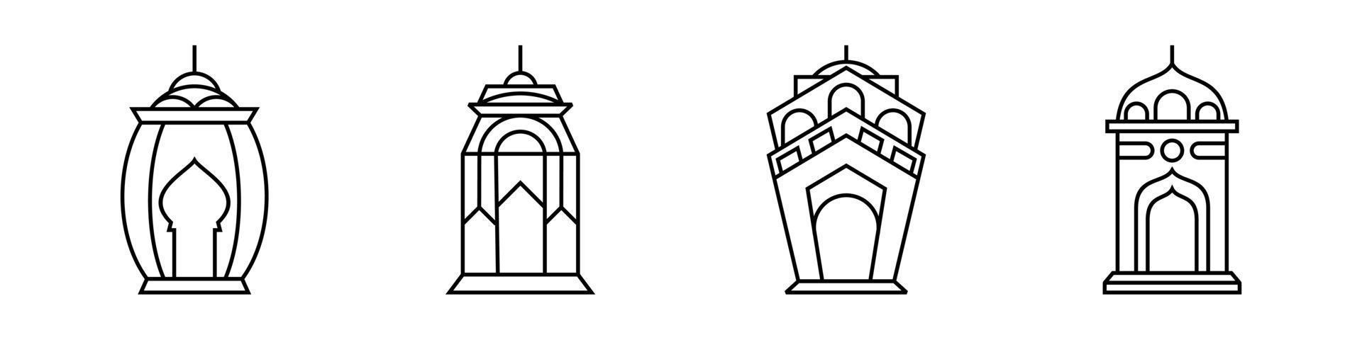 Set of lantern icon vector template