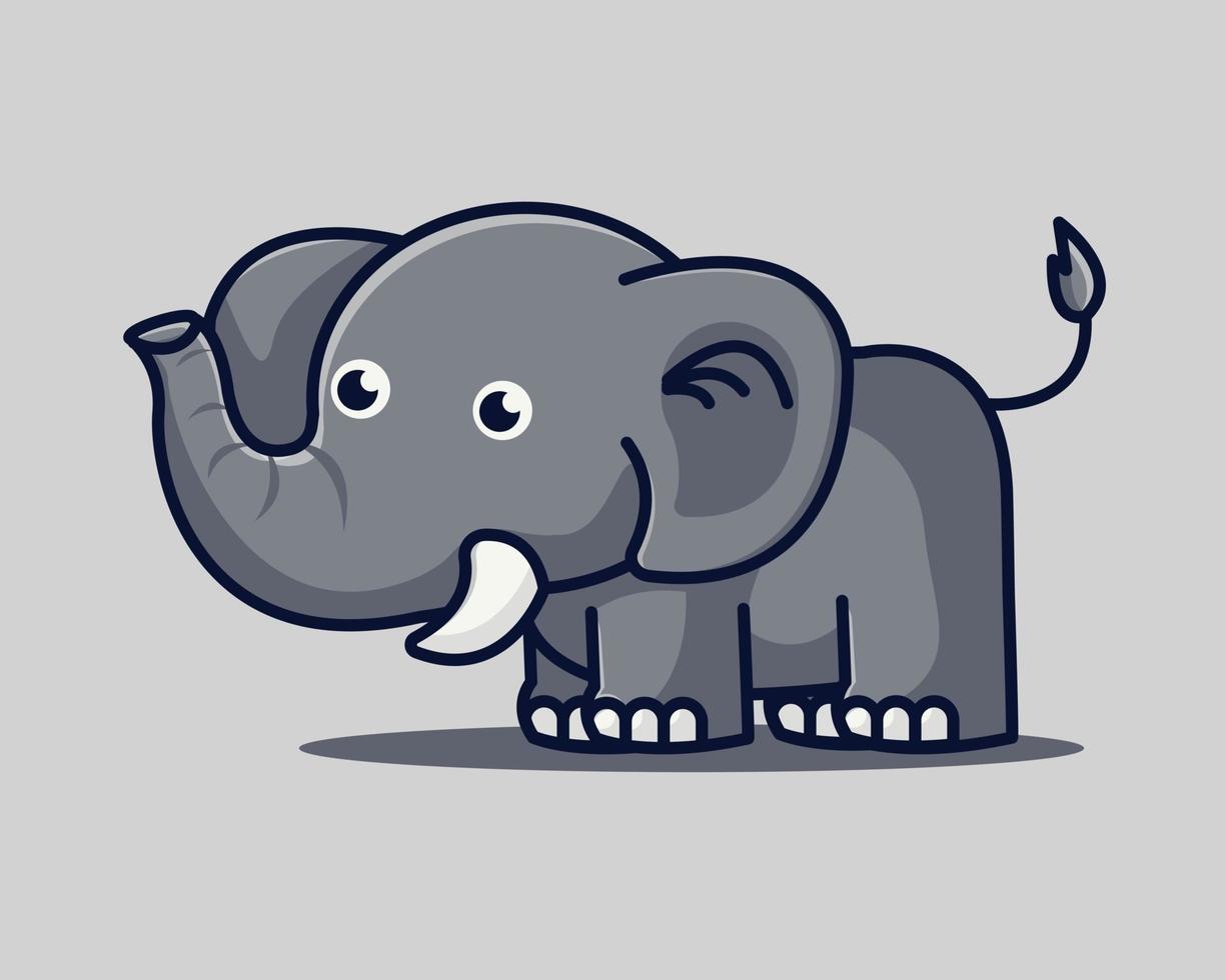 Cute elephant standing cartoon vector illustration
