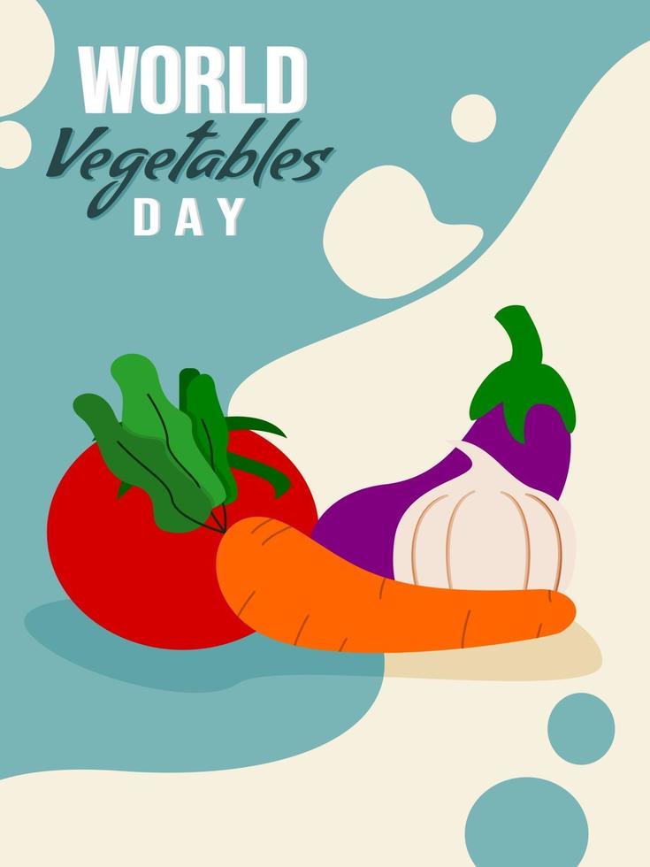 conjunto de verduras para el día mundial de las verduras vector