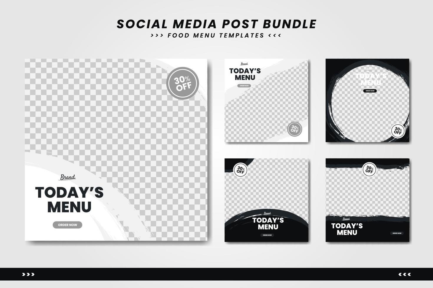 Restaurant food menu social media post banner promotion template vector