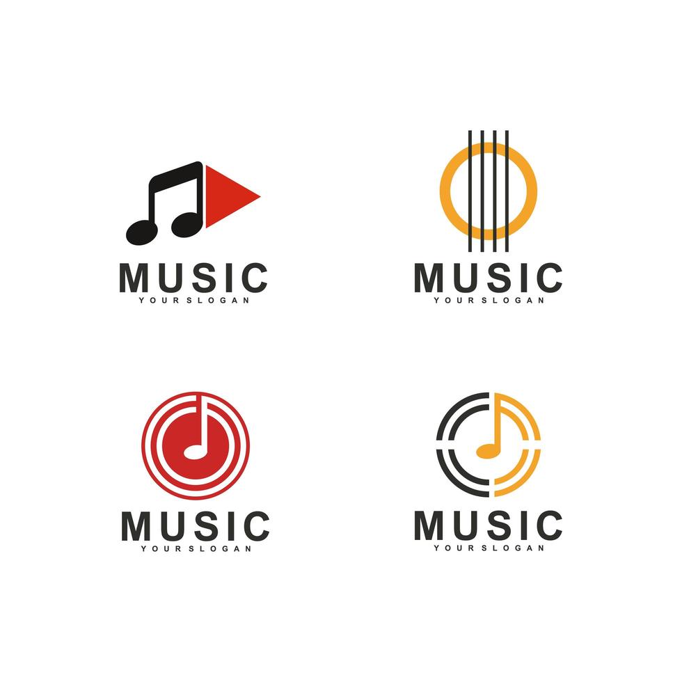 Music logo template design vector icon illustration.