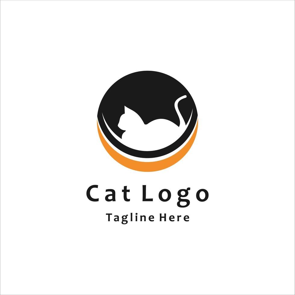 Cat logo template design vector icon illustration