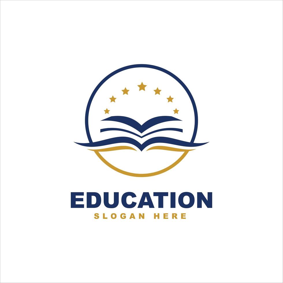 Ilustración de icono de vector de diseño de plantilla de logotipo de educación