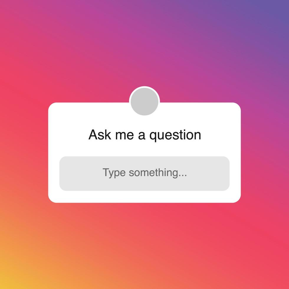 hazme una pregunta pegatina de instagram de las redes sociales vector