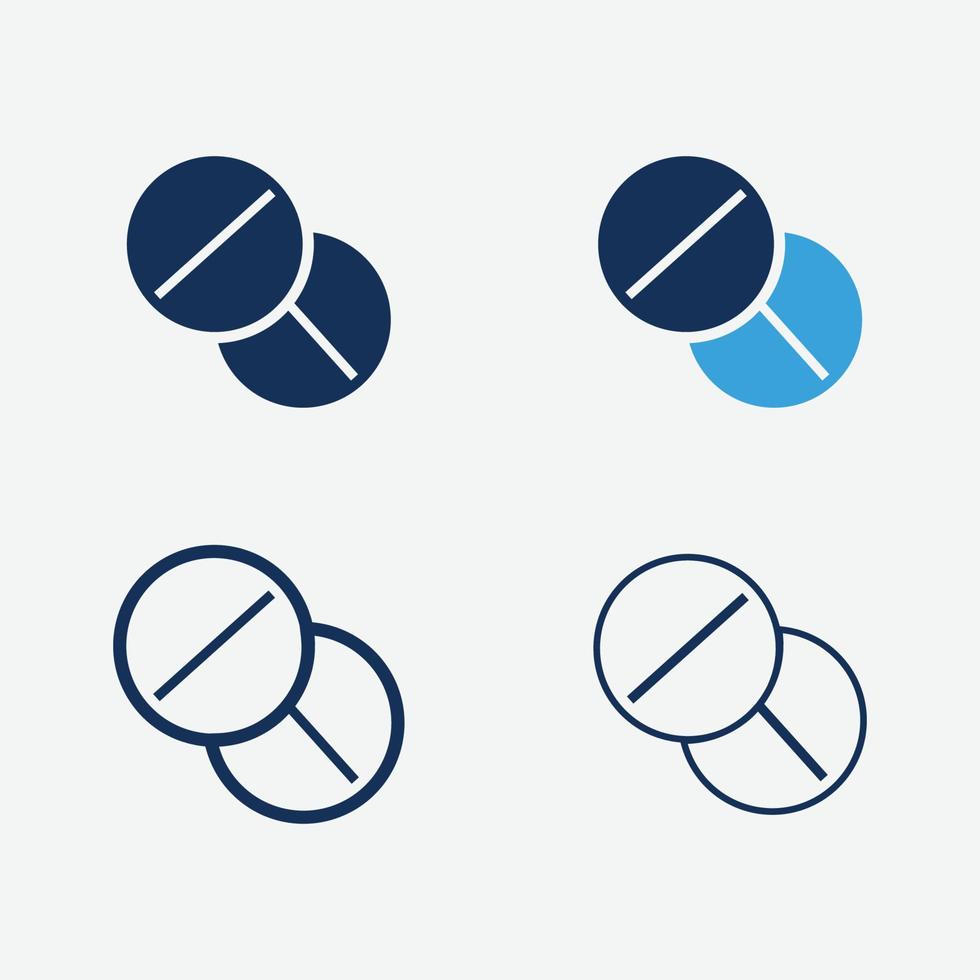 Conjunto de iconos de farmacia símbolo aislado en ilustración de estilo diferente vector