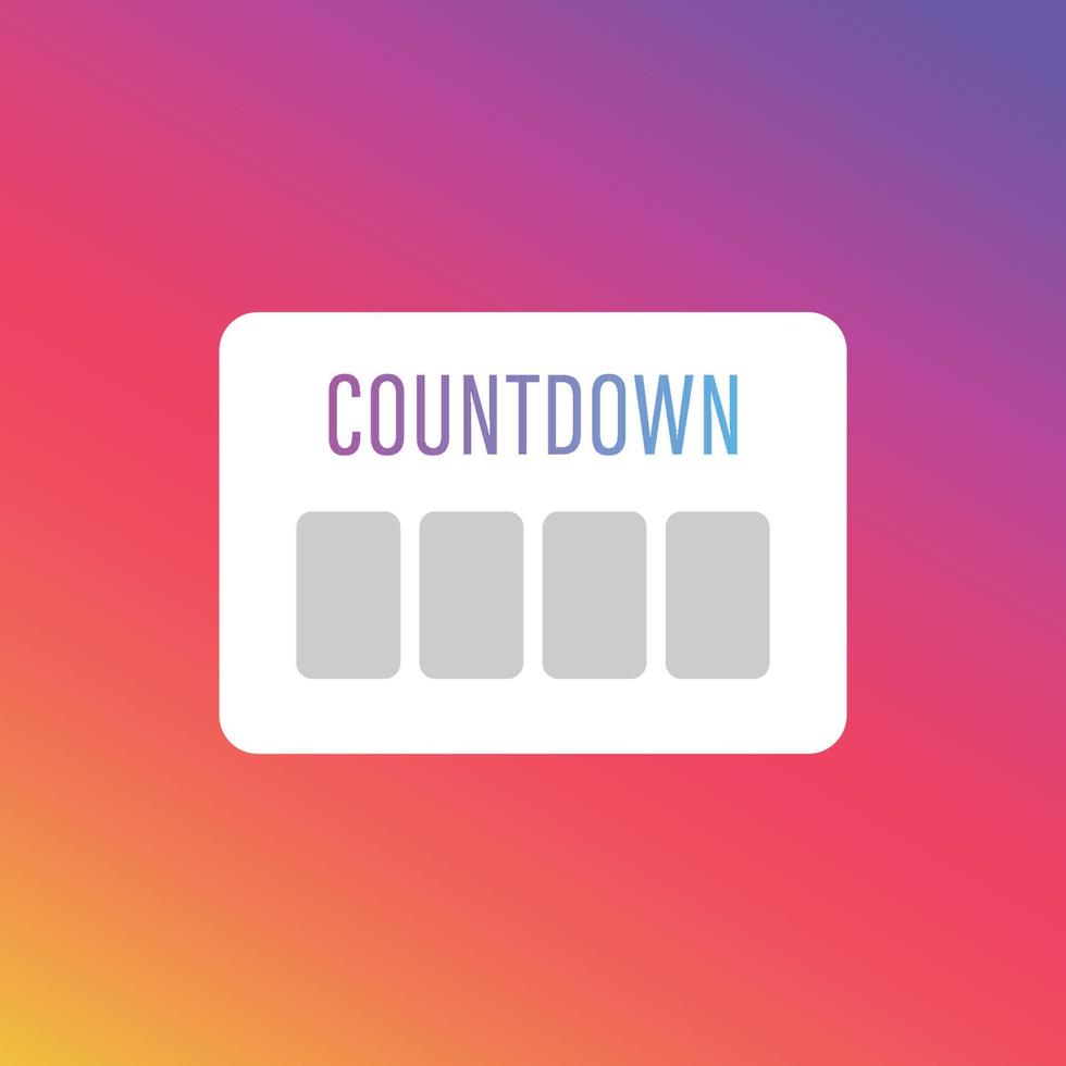 etiqueta engomada de instagram de redes sociales de cuenta regresiva vector