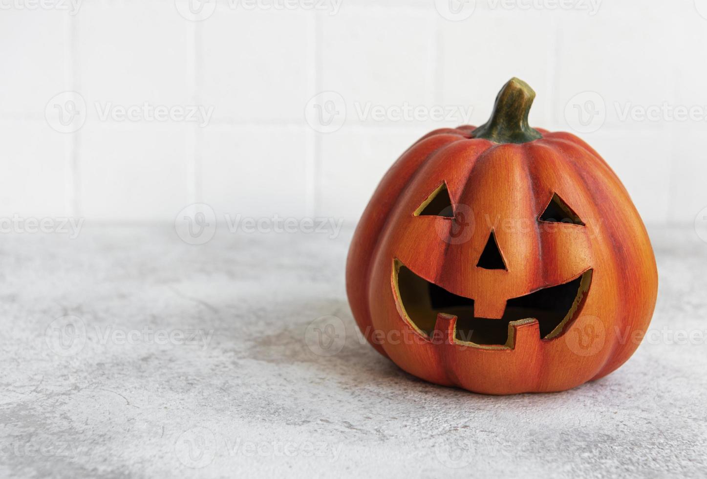 Pumpkin Jack-O-Lantern with happy face. photo