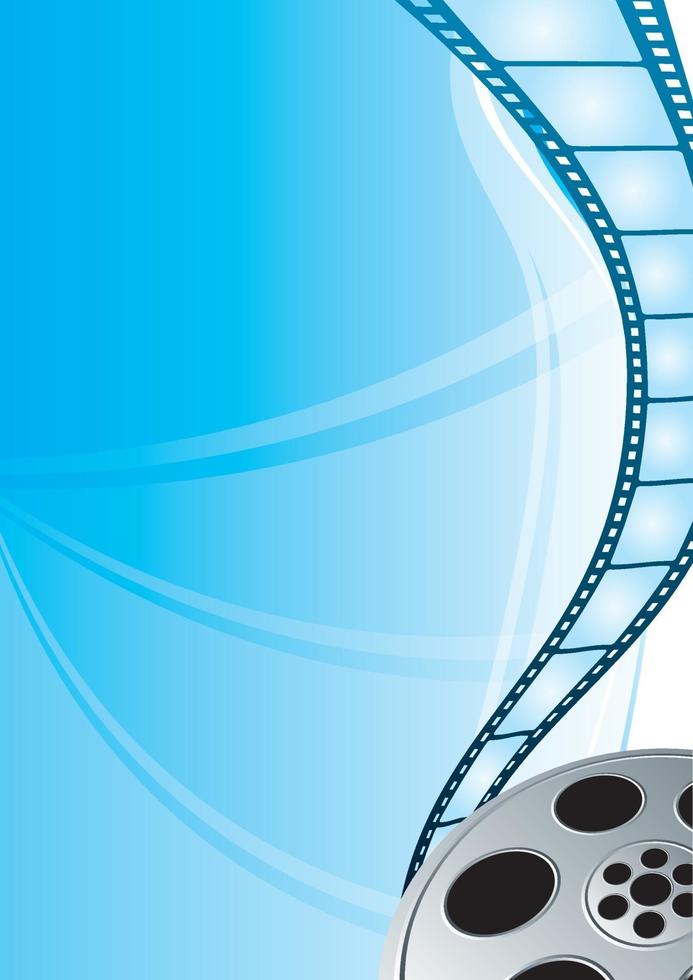 Cinema video film strip at bright blue background vector