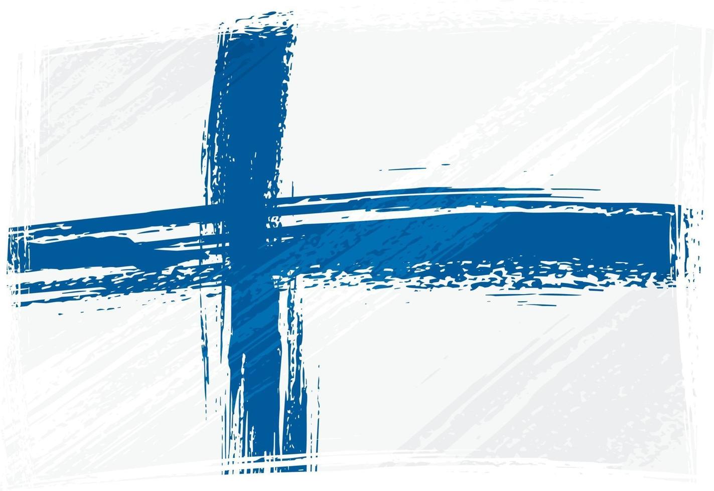 bandera de finlandia grunge vector