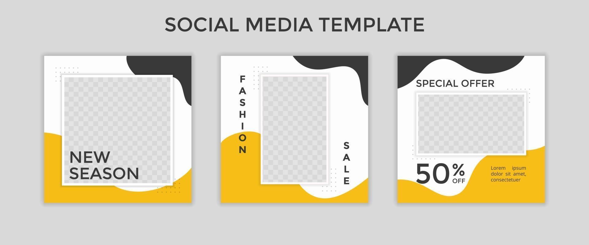 social media template post for promotion. template post for ads. vector