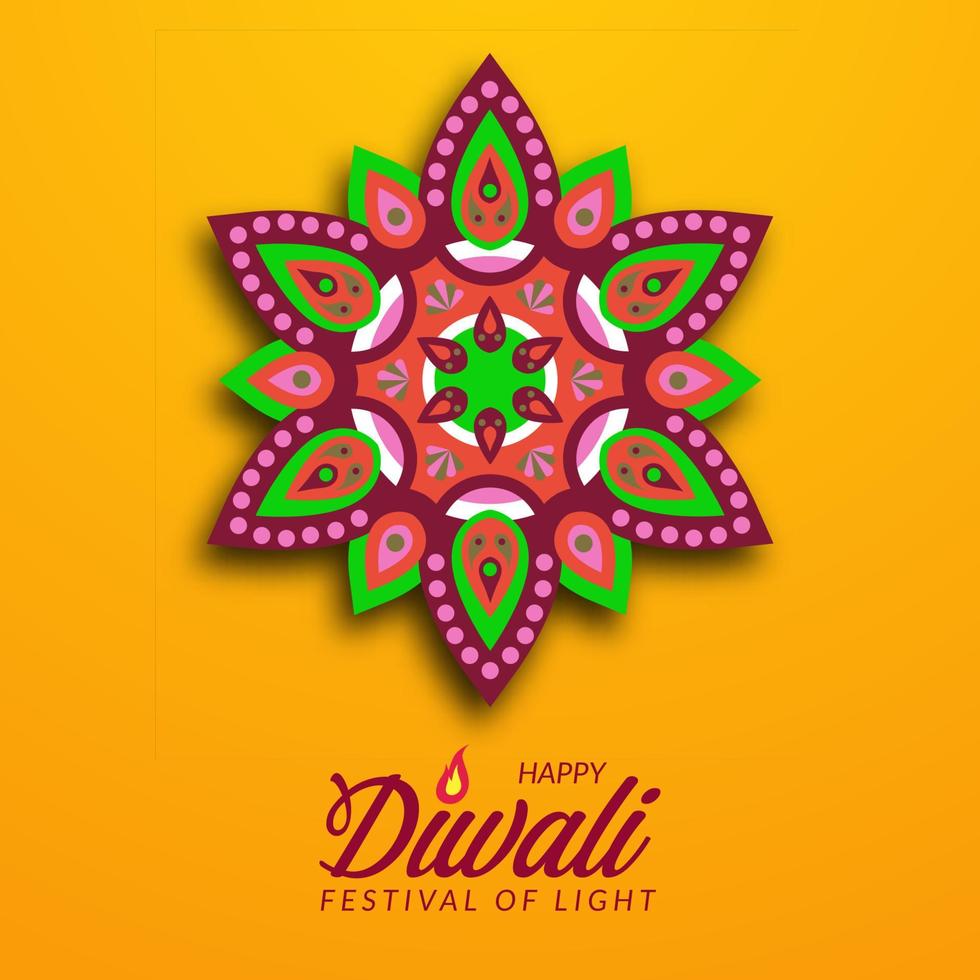 Diwali festival of light from india with oil lamp vector