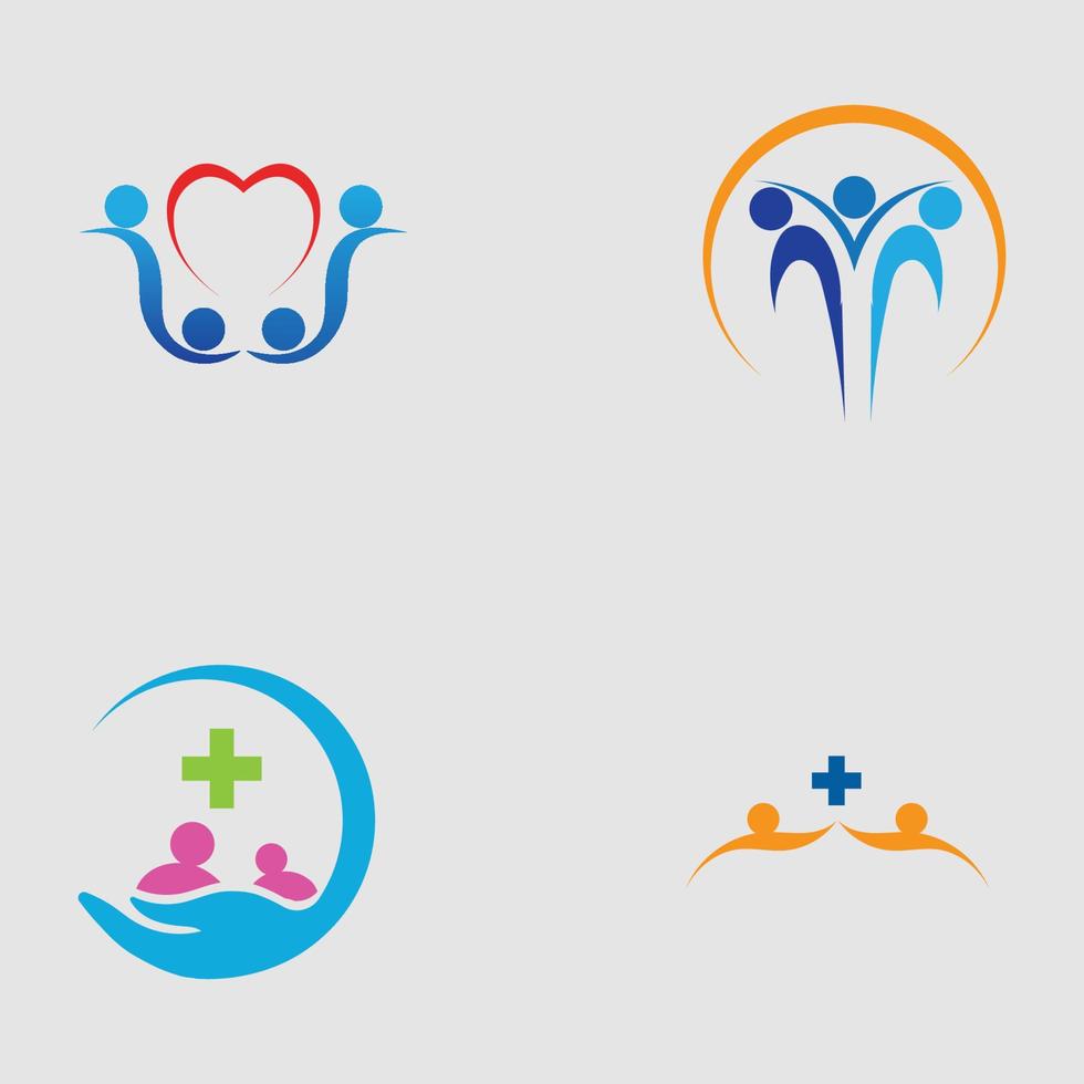 family care love logo and symbols illustration design vector