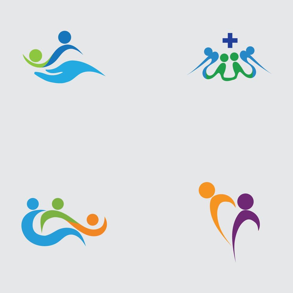 family care love logo and symbols illustration design vector