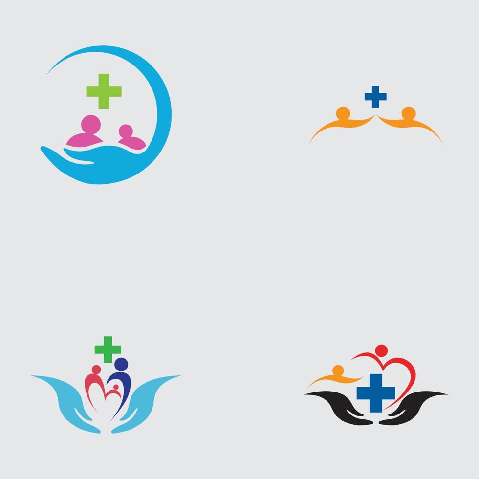 family care love logo and symbols illustration design vector