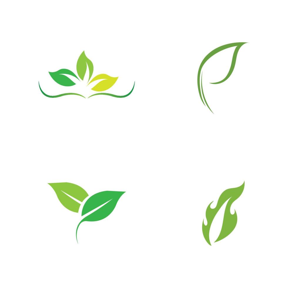 logos of green leaf ecology nature element vector