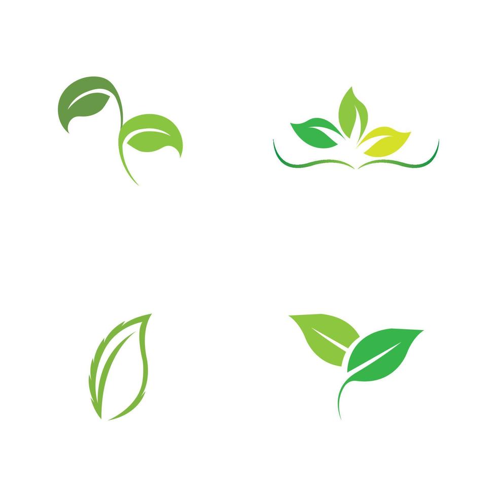 logos of green leaf ecology nature element vector