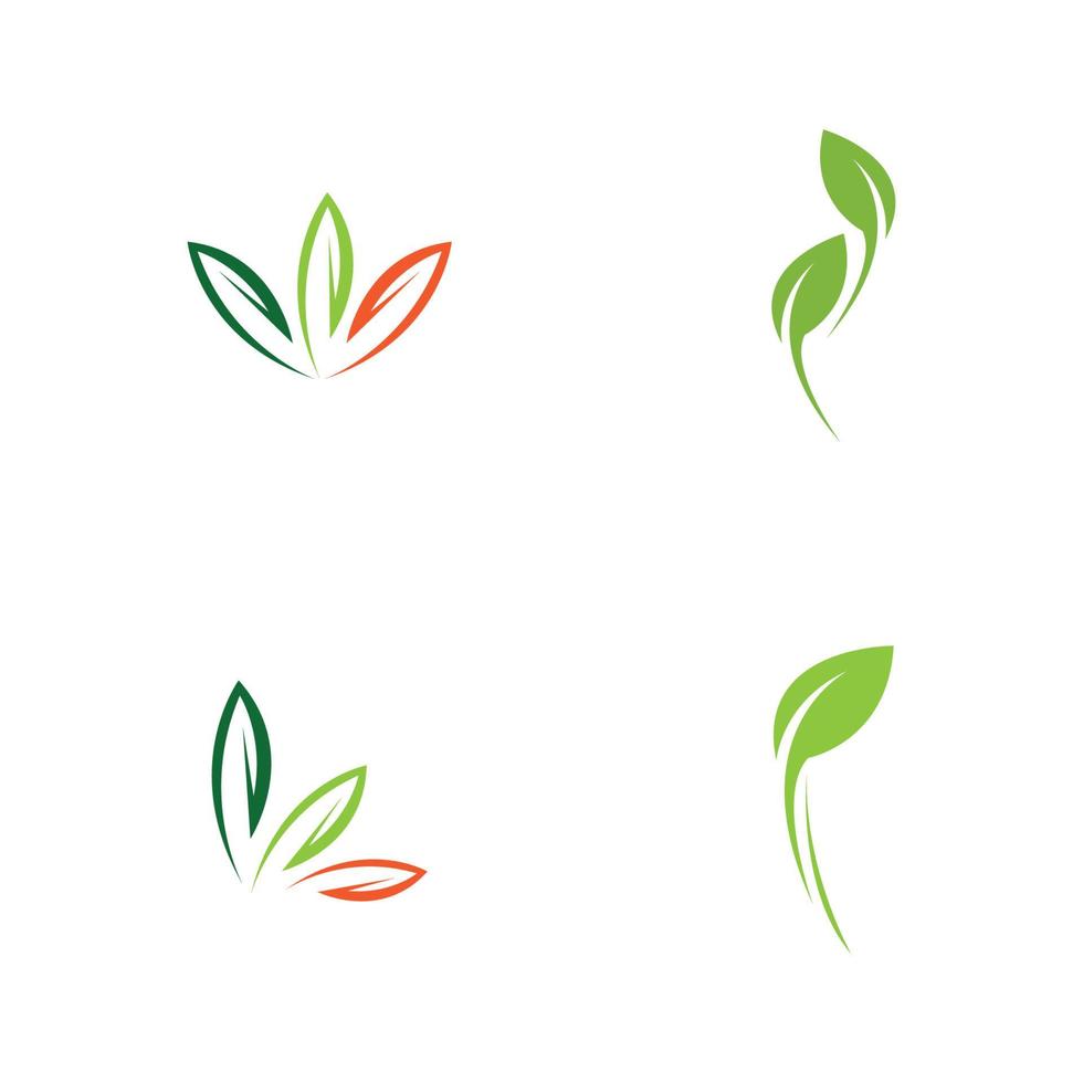 logotipos de vector de elemento de naturaleza ecología de hoja verde