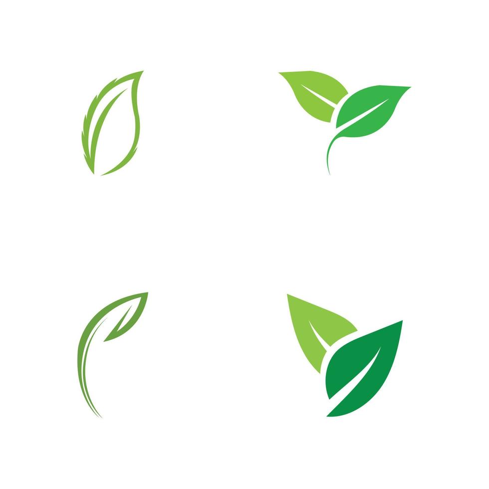 logos of green leaf ecology nature element vector