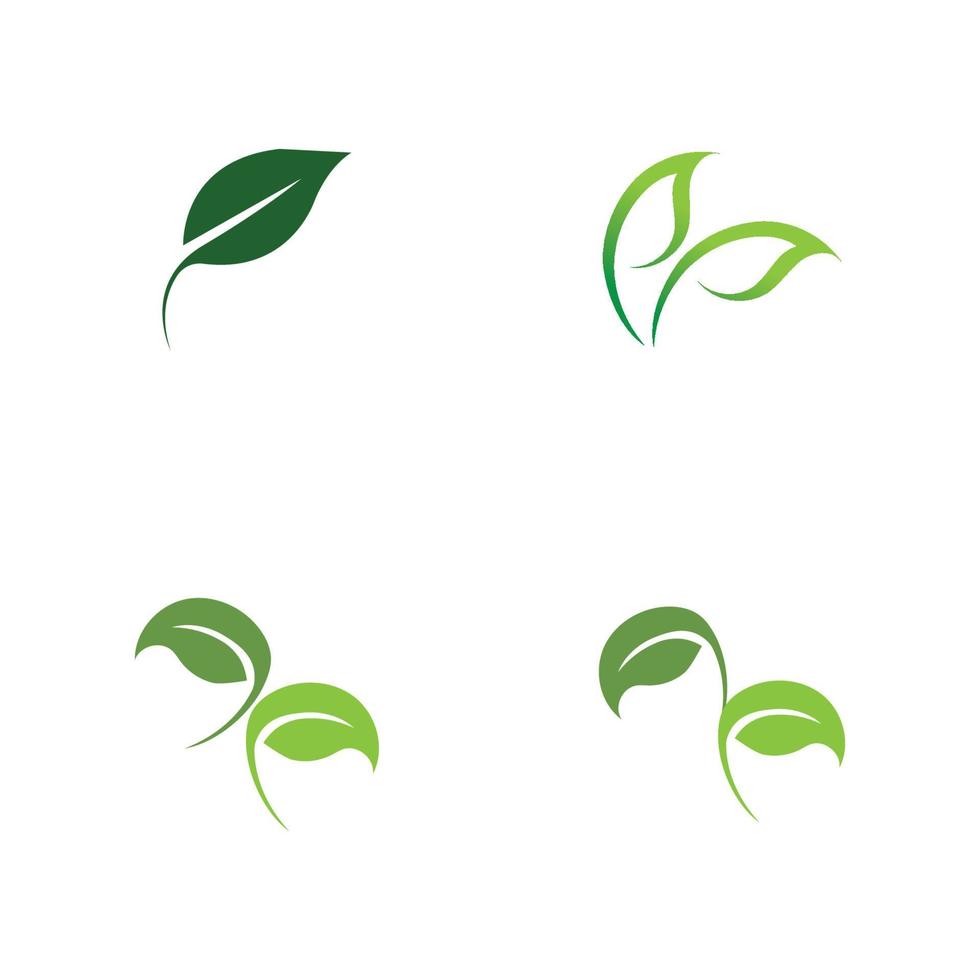 logos of green leaf ecology nature element vector