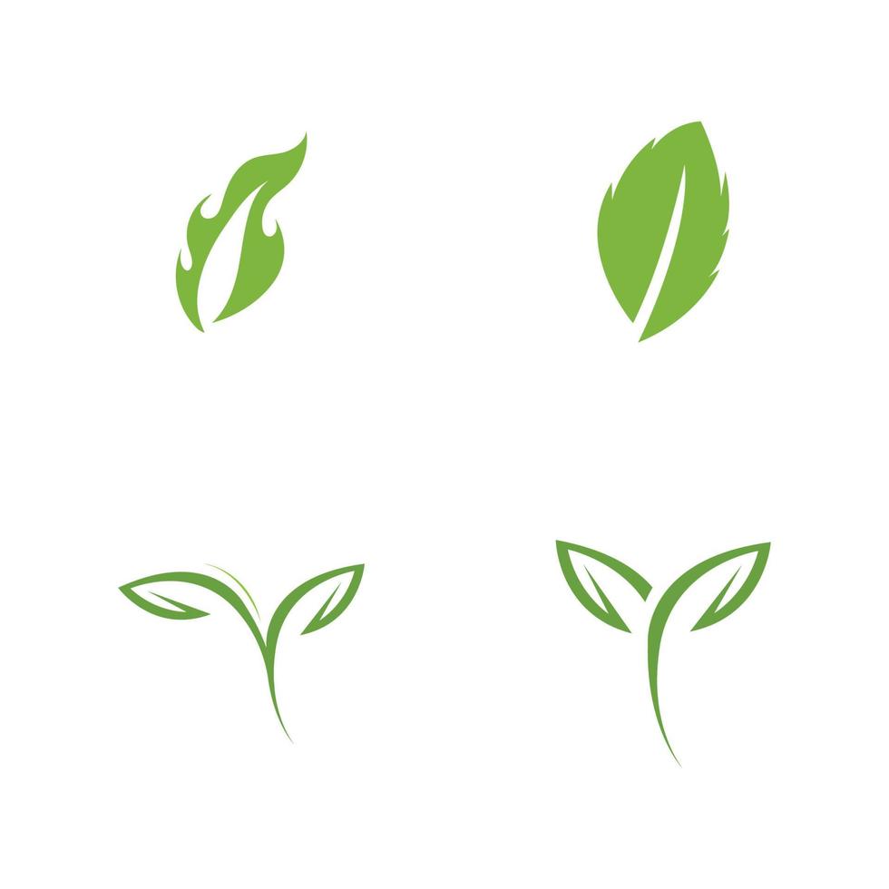 logos of green leaf ecology nature element vector