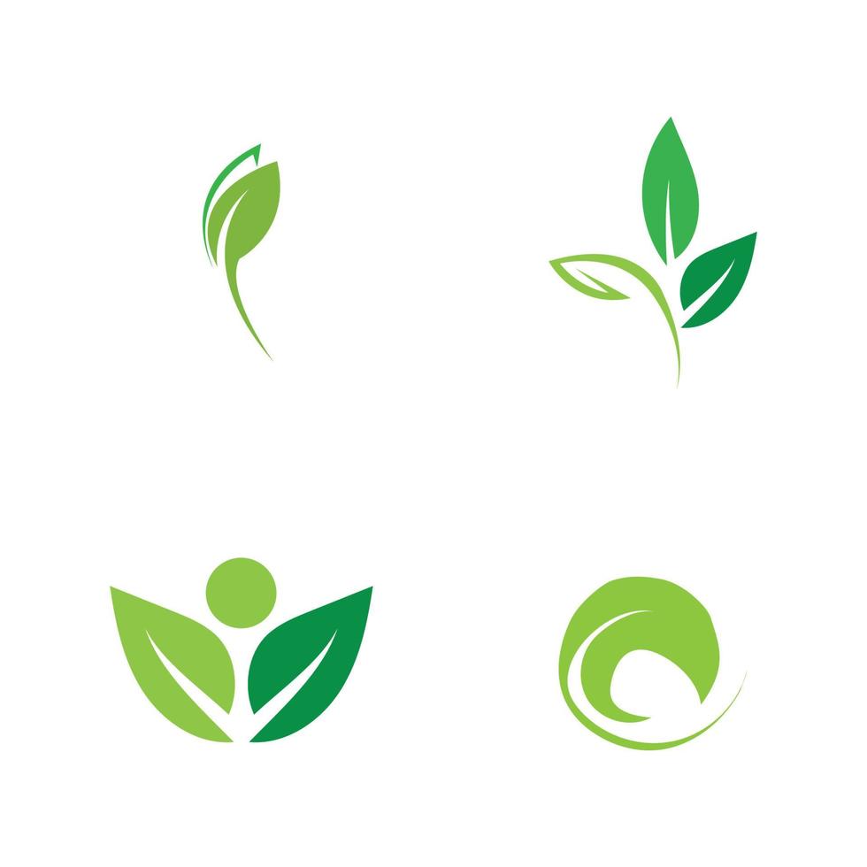 logos of green leaf ecology nature element vector