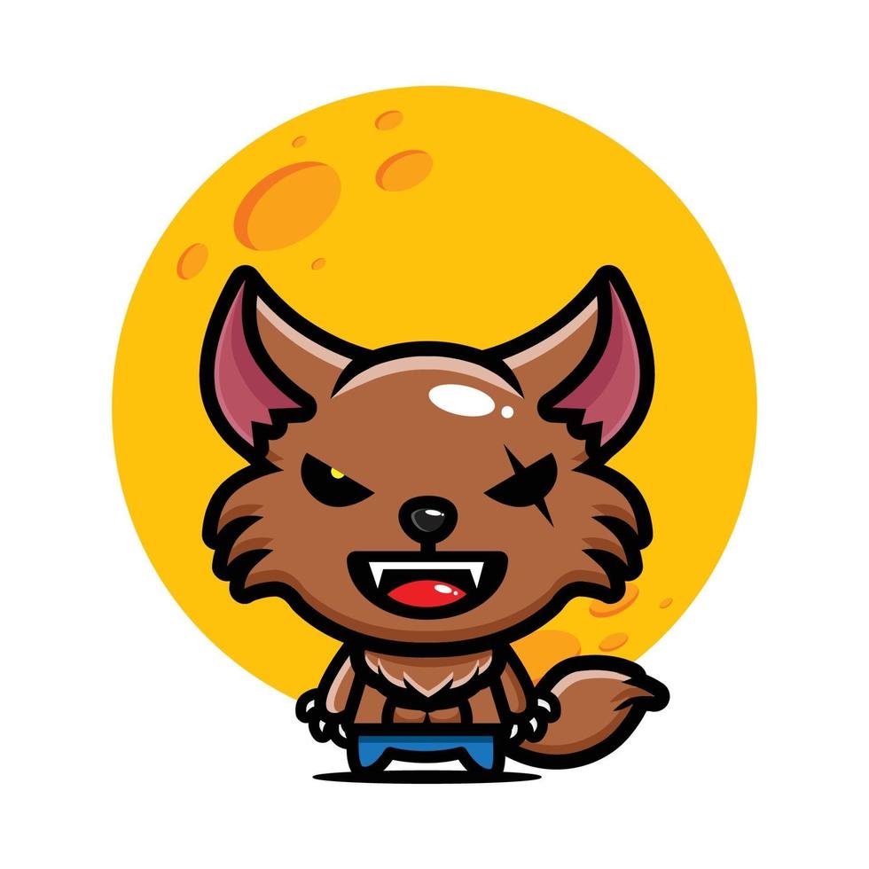 cute werewolf character vector design