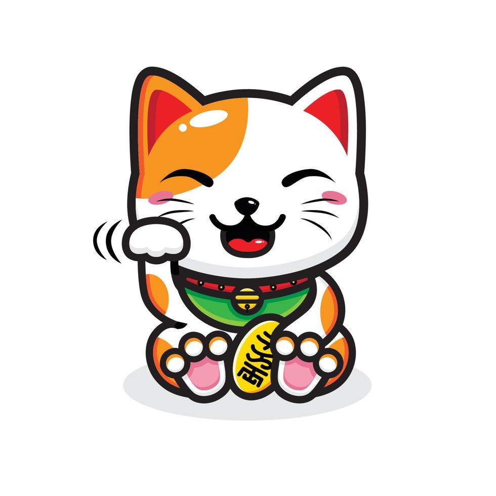 Lucky cat character vector design