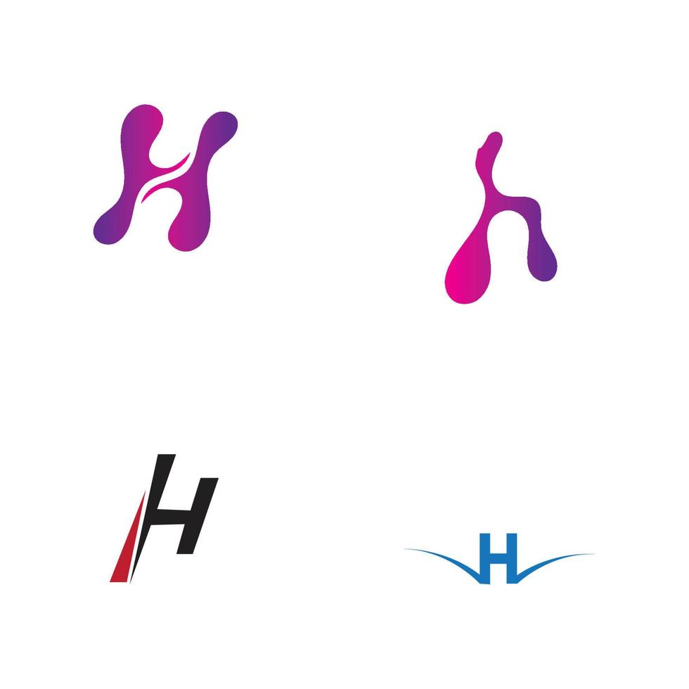 Elementos de plantilla de diseño de vector de icono de logotipo de letra h